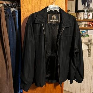 Men’s weatherproof black suede jacket